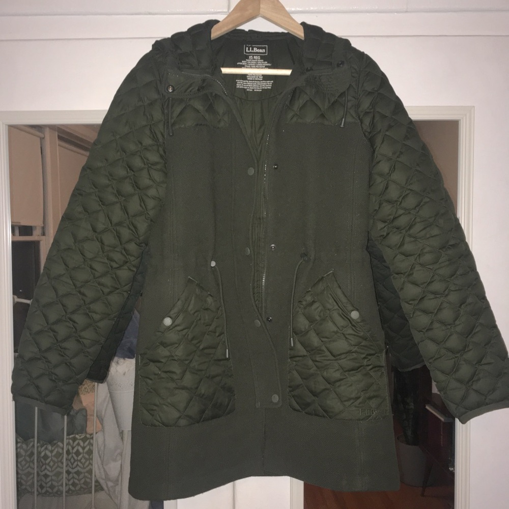 L.L. Bean Green wool/synthetic coat